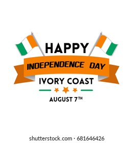 Ivory Coast independence day vector illustration with flag and patriotic elements. Freedom concept with creative designs for banner and backgrounds. 
