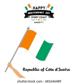 Ivory Coast independence day vector illustration with flag and patriotic elements. Freedom concept with creative designs for banner and backgrounds. 