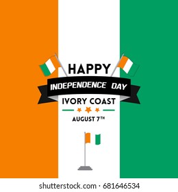 Ivory Coast independence day vector illustration with flag and patriotic elements. Freedom concept with creative designs for banner and backgrounds. 