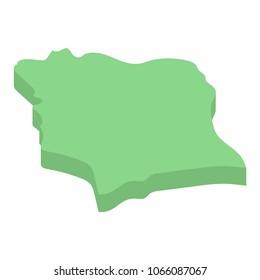 Ivory Coast isometric map African country