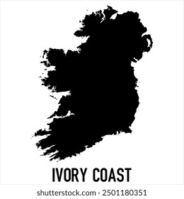 
Costa de Marfil Mapa - negro Mapa del mundo Plantilla de Vector internacional con alto detalle aislado sobre fondo blanco - Vector