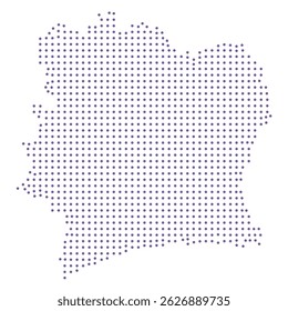 Ivory Coast map dotted pattern design purple circle