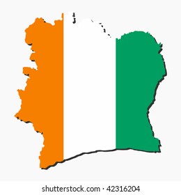 Ivory Coast map flag