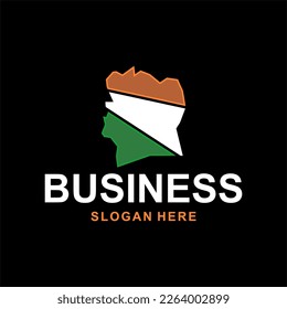 Ivory coast map geometric style design