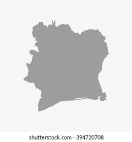 Ivory  Coast map in gray on a white background