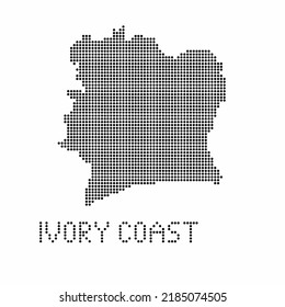 Ivory Coast map with grunge texture in dot style. Abstract vector illustration of a country map with halftone effect for infographic. 