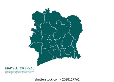 Ivory Coast map High Detailed on white background. Abstract design vector illustration eps 10