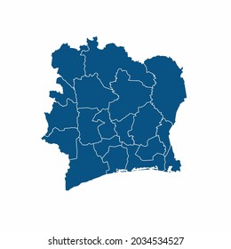 Ivory Coast map High Detailed on white background. Abstract design vector illustration eps 10