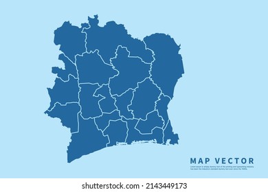 Ivory Coast map High Detailed on blue sky background. Abstract design vector illustration eps 10