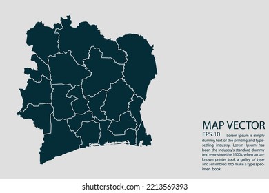 Ivory Coast map High Detailed on white background. Abstract design vector illustration eps 10