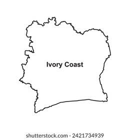 Fondo del símbolo del vector del mapa de Costa de Marfil