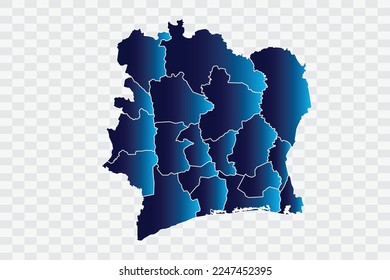 Mapa de Costa de Marfil Color índigo en archivos de calidad de fondo blanco png
