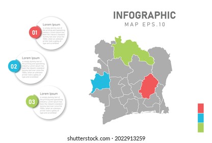 Ivory Coast map infographic. Global business marketing concept. World transportation infographics data.