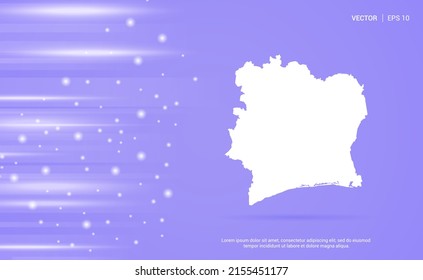 Ivory Coast map isolated on purple background. Vector Illustration.