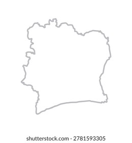 ivory coast map monoline Suitable for posters and web icons