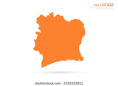 Mapa da Costa do Marfim - estilo abstrato laranja isolado no vetor de fundo branco.