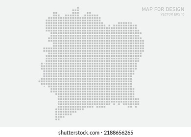 Mapa de Costa de Marfil - Mapa mundial Planilla vectorial internacional con píxel gris, rejilla, grunge, estilo de medio tono aislado en fondo blanco para educación, infografía, diseño - Ilustración vectorial eps 10