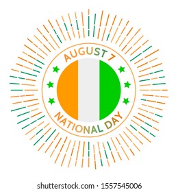 Ivory Coast national day badge. Independence from France in 1960. Celebrated on August 7.