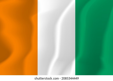 Ivory Coast national flag soft waving background illustration