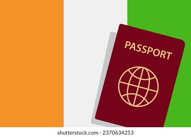 Ivory Coast Passport. Ivory Coast Flag Background. Vector illustration