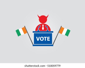 Ivory Coast Podium Evil Politician Vote