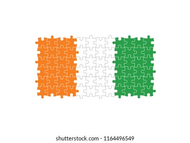 Ivory Coast puzzle effect national flag country emblem