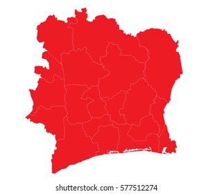 ivory Coast red map