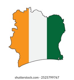 Ivory Coast region map vector illustration design