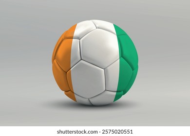 Ivory Coast soccer ball featuring the national flag design on a gray background