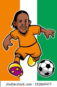 Ivory Coast Soccer Player With Flag Background