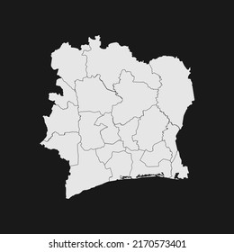 costa de marfil mapa blanco suave con detalles negros y fondo