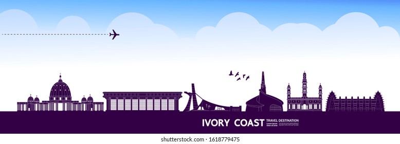 
Ivory Coast travel destination grand vector illustration. 
