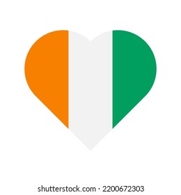 Ivory Coast vector flag heart on white background