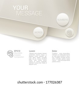 Ivory edition of rounded rectangles  colorful header - banner  composition. position: top margin decoration and text box. Horizontal scalable vector graphics for infographics & web design & brochure  