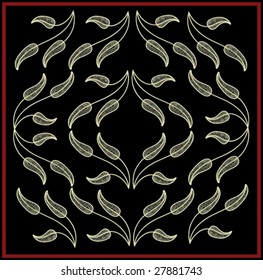 Ivory on Black Floral Pattern