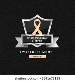 Ivory ribbon awareness graphic for International Spinal Muscular Atrophy Awareness month.