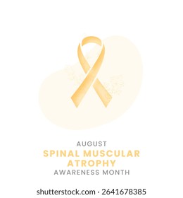 Ivory ribbon with white background awareness graphic for International Spinal muscular atrophy Awareness Month.