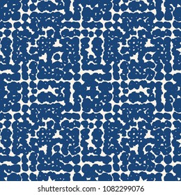 Ivory white dot pattern. Vector shibori spotty seamless print. Organic hipster watercolor background. Tie dye tile. Geometric cute japanese pattern. Hand drawn random linear design. Kimono watercolour