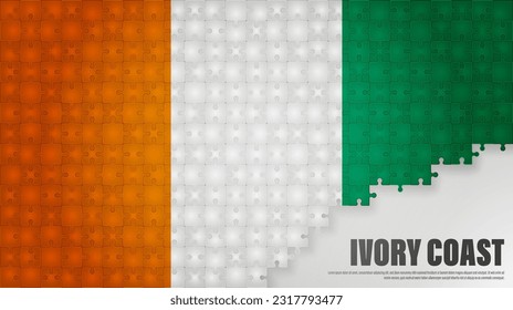 IvoryCoast jigsaw flag background. Element of impact for the use you want to make of it.