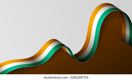 IvoryCoast ribbon flag background. Element of impact for the use you want to make of it.