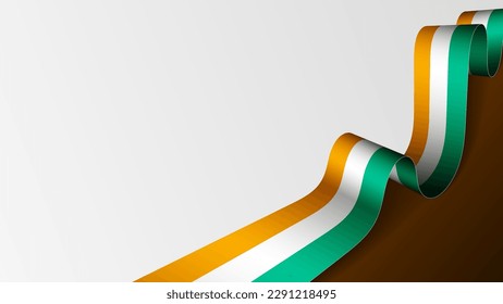 IvoryCoast ribbon flag background. Element of impact for the use you want to make of it.