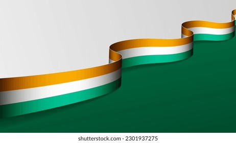 IvoryCoast ribbon flag background. Element of impact for the use you want to make of it.