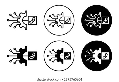 Ivr, Interactive voice response icon. automated telephone system with pre-recorded messages or text-to-speech technology with a dual-tone multi-frequency DTMF to engage callers vector symbol set