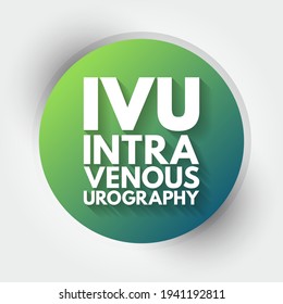 IVU intravenous urography - X-ray exam of your urinary tract, acronym text concept background
