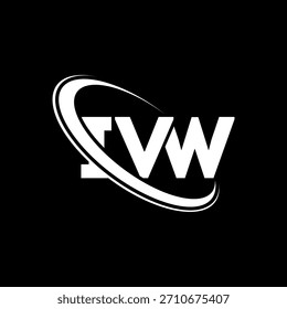 Logo de IVW. Carta IVW. Diseño del logotipo de la carta de IVW. Logotipo de IVW inicial vinculado con el círculo y el logotipo del monograma en mayúsculas. Tipografía IVW para tecnología, negocio y marca inmobiliaria.