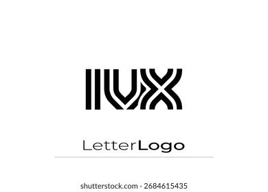 IVX Creative Unique Modern Letter Logo Design. Elegant Monogram Logo Design with Decorative Elements and Typography