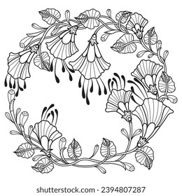 Ivy circle hand drawn for adult coloring book