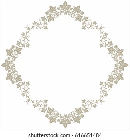 Ivy, floral pattern, frame, diamond shaped, illustration, vector