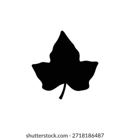 Diseño plano de Vector de icono de silueta de hoja de hiedra.