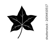 Ivy Leaf Silhouette Vector Art Illustration